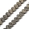 Electroplated Natural Lava Rock Beads Strands, Heart, Light Gold Plated, 6x6.5x3mm, Hole: 1mm, about 82pcs/strand, 16.14''(41cm)