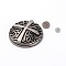 Alloy & Iron Craft Solid Screw Rivet, DIY Leather Craft Nail, Flat Round with Cross, Antique Silver, 30x8mm, Hole: 2.5mm, Screw: 5x3mm and 7x3.5mm
