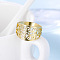 Flower Pattern Hollow Out 304 Stainless Steel Finger Rings, Golden, 13mm,US Size 8(18.1mm)