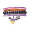 6Pcs 6 Style Dyed Synthetic Turquoise Skull & Glass Beaded Stretch Bracelets Set, Bat & Spider Web Alloy Enamel Charms Stackable Bracelets for Halloween, Mixed Color, Inner Diameter: 2-1/4 inch(5.8cm), 1Pc/style