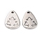 Non-Tarnish 304 Stainless Steel Pendants, Teardrop, Stainless Steel Color, 17.5x12x1.5mm, Hole: 1.6mm