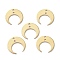Brass Pendant, for Jewelry Making, Moon, Raw(Unplated), 13x12.3x0.5mm, Hole: 1mm