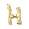Rack Plating Brass Pendants, Long-Lasting Plated, Cadmium Free & Lead Free, Real 18K Gold Plated, with Jump Ring, Letter H, 38x27x6.5mm, Hole: 5mm