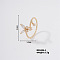 Stylish Butterfly Brass Rhinestones Open Cuff Ring for Women
