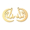 304 Stainless Steel Pendants, Moon Charm, Real 18K Gold Plated, 24x20x1.5mm, Hole: 1.6mm