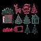 10 Pcs Christmas Theme Scrapbook Paper Set, Decorative Paper, Christmas Tree, 42~100x63~99x0.1mm