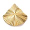 Ion Plating(IP) 304 Stainless Steel Pendants, Fan Charm, Real 18K Gold Plated, 31.5x30x2mm, Hole: 1.6mm