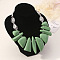 Resin Irregular Beaded Bib Necklaces, Alloy Jewelry for Women, Platinum, Dark Sea Green, 17.72 inch(45cm)