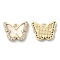 Brass Micro Pave Cubic Zirconia Charms, Cadmium Free & Nickel Free & Lead Free, with Shell, Butterfly Charm, Real 18K Gold Plated, 10x12x2mm, Hole: 1.5mm