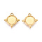 304 Stainless Steel Pendant Cabochon Settings, Ion Plating(IP), Star, Real 18K Gold Plated, Tray: 8mm, 15x14.5x2mm, Hole: 1.4mm