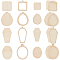 PH PandaHall 16pcs Wooden Embroidery Hoop with Cutouts 4 Styles Embroidery Hoop Pendants Wooden Stitch Hoop with Wood Pieces Mini Wooden Frames for DIY Pendant Keychain Necklace Embroidery Craft