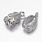 Leaf Rack Plating Brass Tube Bails, Loop Bails, Bail Beads, Platinum, 14x7x8mm, Hole: 1mm, Inner Diameter: 8x4mm