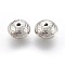 CCB Plastic Beads, Rondelle with Flower, Platinum, 10x6.5mm, Hole: 1.5mm
