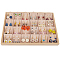 1 Set 24-Slot Wood Necklace Display Organizer Case with Velvet, Jewelry Tray for Necklaces Pendants Showing, Rectangle, Moccasin, 35x24x3.1cm