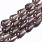 Natural Grey Agate Beads Strands, Teardrop, Dark Gray, 14x9.5mm, Hole: 1.2mm, about 28pcs/strand, 15.55 inch(39.5cm)