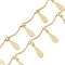 Brass Chains, Teardrop Pendants, Cadmium Free & Nickel Free & Lead Free, Soldered, with Spool, Real 18K Gold Plated, 16x0.9x0.9mm