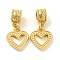 Tibetan Style Alloy European Dangle Charms, Large Hole Pendants, Hollow Heart, Golden, 25mm, Pendant: 14.5x13x2mm, Hole: 4.5mm