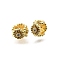 Flower Brass Micro Pave Clear Cubic Zirconia European Beads, Lead Free & Cadmium Free, Rack Plating, Lasting Plated, Real 18K Gold Plated, 7x7x5mm, Hole: 4mm