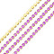 Brass Rhinestone Strass Chains, Rhinestone Cup Chain, Imitate Fluorescent Style, Raw(Unplated), Light Amethyst, 2x2mm, about 23.62 Feet(7.2m)/Strand