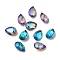 Glass Rhinestone Cabochons, Pointed Back & Back Plated, Faceted, Teardrop, Mixed Color, 10x7.1x4.4mm
