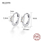 Anti-Tarnish Rhodium Plated 925 Sterling Silver Pave Cubic Zirconia Rectangle Hoop Earrings for Women, with 925 Stamp, Platinum, Clear, 12x2x10.5mm