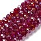 Baking Electroplate Glass Beads Strands, AB Color, Faceted, Round, Dark Red, 6x5mm, Hole: 1mm, about 80~85pcs/strand, 38~40cm