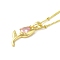 Brass Micro Pave Clear Cubic Zirconia Pendant Necklaces for Women, Real 18K Gold Plated, Flower, 17.72 inch(45cm), Pendant: 23x9.5mm