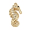 Brass Micro Pave Cubic Zirconia Pendants, Cadmium Free & Nickel Free & Lead Free, Sea Horse, Real 18K Gold Plated, 23x12x3.5mm, Hole: 1.2mm