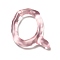 Transparent Resin Alphabet Pendants, Letter Charms, Letter.Q, 41~45x33~52.5x8mm, Hole: 3.5mm