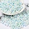 6/0 Glass Seed Beads, Opaque Colours Luster, Teardrop, Mixed Color, 4.5~5x4x3~3.5mm, Hole: 0.9mm, about 125pcs/10g