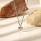 Vintage Stainless Steel Portrait Pendant Wheat Chain Necklaces, Stainless Steel Color, Heart, 21.65 inch(55cm)