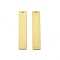 201 Stainless Steel Pendants, Rectangle Charm, Real 18K Gold Plated, 42x8x0.8mm, Hole: 1.6mm