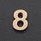 201 Stainless Steel Charms, for Simple Necklaces Making, Laser Cut, Number, Rose Gold, Num.8, 8x6x3mm, Hole: 1.6mm