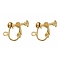 Brass Screw Clip Earring Converter, Spiral Ear Clip, for non-pierced Ears, with Loop, Golden, Nickel Free, about 13.5mm wide, 17mm long, 5mm thick, hole: about 1.2mm