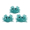 Handmade Lampwork Beads, Crab, Turquoise, 15~17x22~24x7.5~9mm, Hole: 1.6~2mm