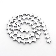 Греческий крест Electroplate немагнитных синтетический гематит бисер пряди G-P046-06A