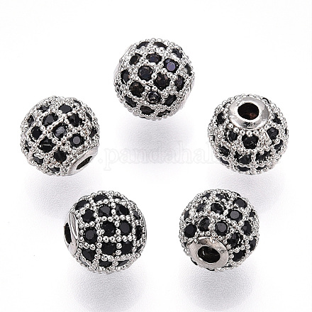 Стойки обшивки латунь кубического циркония бусы ZIRC-S001-8mm-B03-1