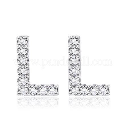 Латунь кубического циркония серьги стержня EJEW-BB35118-L-1