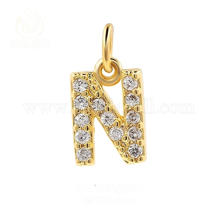 Подвески из латуни с фианитами и переходными кольцами FIND-PW0024-09N-1