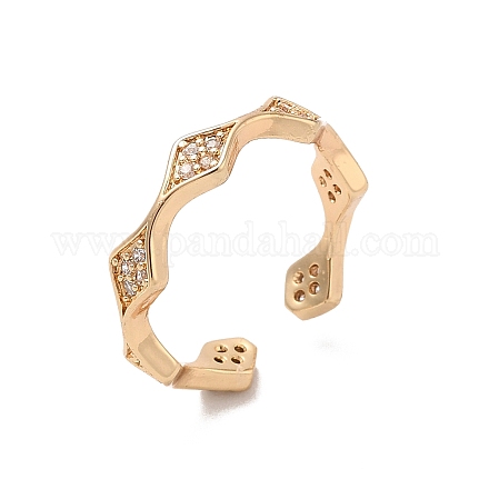 Открытые манжеты из латуни с микропаве кубический цирконий RJEW-R146-02KCG-1