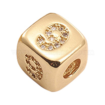 Латунные микро проложить кубического циркония бусы ZIRC-L091-021G-09-1