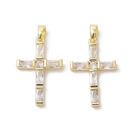 Латунные микропаве прозрачные подвески с фианитом KK-K360-19G-1