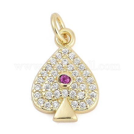 Латунные микропаве прозрачные подвески с фианитом KK-G522-53G-02-1