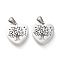 Non-Tarnish 304 Stainless Steel Pendants, Manual Polishing, Heart with Tree of Life, Stainless Steel Color, 18x17.5x3mm, Hole: 3mm