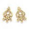 Alloy teardrop, Chandelier Component Links, Lead Free and Cadmium Free, Antique Golden, 34x18x1.5mm, Hole: 2mm