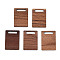 Walnut Wood Pendants, Rectangle, Camel, 29x20.8x2.2~3mm, Hole: 3x13mm