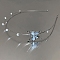 Alloy Hair Bands, Butterfly, with Glass Hair Accessories for Women Girls, Light Blue, 130mm