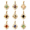 Natural Mixed Stone Pendants, 304 Stainless Steel Oval Charms, Ion Plating(IP), Golden, Mixed Dyed and Undyed, 21x16.5x5~5.5mm, Hole: 5.5x3mm