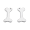 Non-Tarnish 201 Stainless Steel Charms, Bone, Stainless Steel Color, 15x7.5x1mm, Hole: 1.2mm
