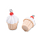 Opaque Resin Pendants, Imitation Food, with Platinum Plated Iron Loop, Cake, Red, 28.5~29x17x17mm, Hole: 2mm